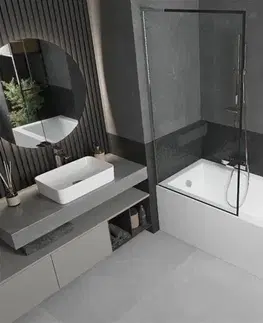 Sprchové dvere MEXEN/S - Next L vaňová zástena FIX 90 x 150, čierna vzor, chróm 895-090-000-03-70-01