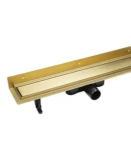 Sprchovacie kúty Laveo - Basso - sprchový žľab nástenný 50 cm, zlato COB_G51D
