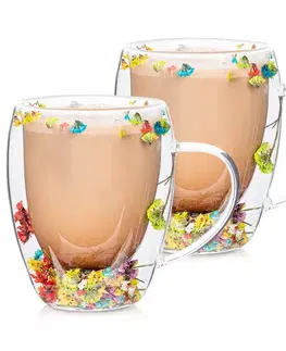 Hrnčeky a šálky 4Home Termo pohár Flowers Hot&Cool 350 ml, 2 ks