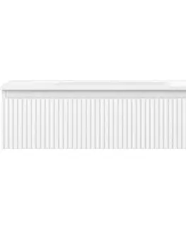 Kúpeľňový nábytok MEXEN/S - Rivel kúpeľňová skrinka 90 cm s umývadlom Vela, 1 šuplík, reliéf, biela mat 91A20-09023-1-BF01-W23M01