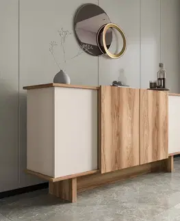 Komody Konzolový stolík Diana - Sand, Walnut