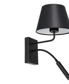 Svietidlá  Nástenná lampa ARDEN 1xE27/60W+1xG9/8W/230V čierna/biela 3482