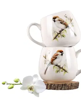 Hrnčeky, šálky, podšálky VERONI - Hrnček 440ml Sparrow