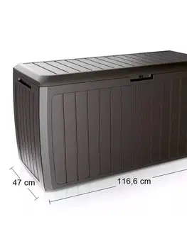 Záhradné úložné boxy NABBI MBBD290 záhradná truhlica 290 l hnedá