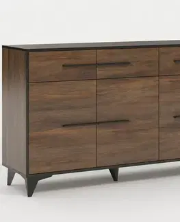 Komody do spálne Komoda Frida II K3D3S shirin walnut