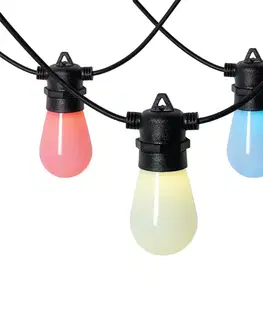 Svetelné reťaze do exteriéru Inteligentný LED svetelný veniec 15 metrov 15 svetiel Opal RGBW IP44 - Chill