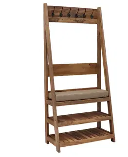 Vešiaky na stenu Vešiak Rami s 6 háčikmi 80x175x40 indický masív palisander