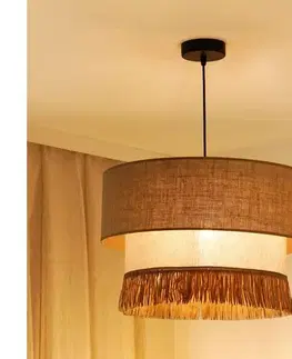 Svietidlá BRILAGI - Luster na lanku WINNETOU BOHO 1xE27/15W/230V pr. 45 cm hnedá/krémová 608770