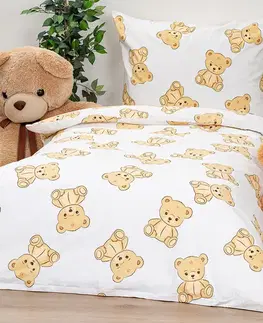 Obliečky 4Home Bavlnené obliečky Teddies, 140 x 200 cm, 70 x 90 cm
