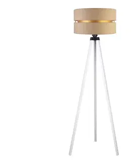 Lampy  - Stojacia lampa DUO 1xE27/60W/230V pr. 44 cm béžová/biela AS0465+DU82672