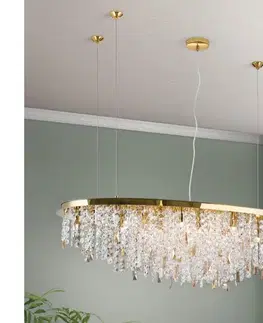 Svietidlá Orion - Krištáľový luster na lanku CRYSTALRIVER 21xG9/40W/230V zlatá LU 2517/120x45 gold
