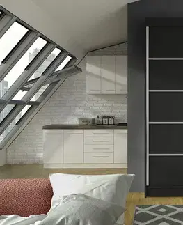 Šatníkové skrine Šatníková skriňa LONY 3 čierna
