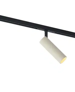 Koľajnicové svetelné systémy Moderný reflektor béžový s čiernou farbou pre koľajnicový systém 1-fázový GU10 35mm - Slimline Uzzy