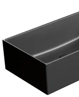 Umývadlá GSI - KUBE X keramické umývadlo 50x25cm, pravé/ľavé, čierna mat 9486126