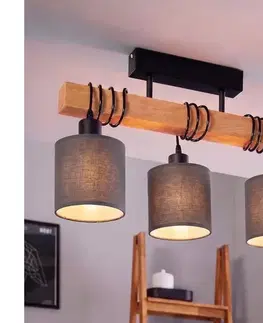 Svietidlá BRILAGI - Prisadený luster NUBILA 3xE27/60W/230V borovica/antracit 1xEG44074+3xBG1574
