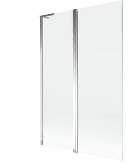 Sprchové dvere MEXEN/S - Mist L vaňová zástena 2-krídlová 120 x 150, transparent, chróm 8A9L-120-011-01-00
