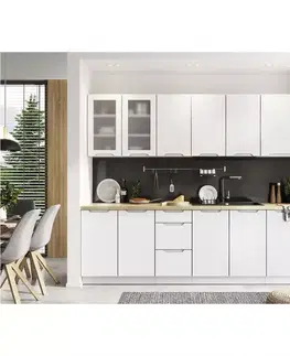 Biely kuchynský nábytok Kuchynská linka Zoya 260 biely hrášok