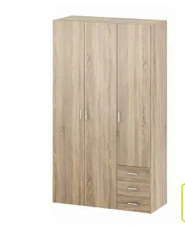 Šatníkové skrine KONDELA Gwen 70427 3D šatníková skriňa dub sonoma