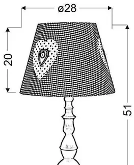 Stolové lampy Stolová lampa biela a ružová 51 cm Sweet