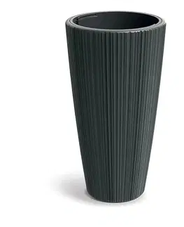 Kvetináče a truhlíky DHOR400-419U plastový kvetináč 39 cm tmavosivá