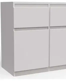 Komody do spálne Komoda Merg 2S2F biela