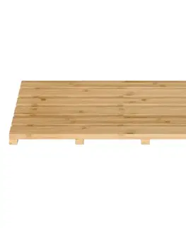 Kúpeľňové predložky KONDELA Klera drevená protišmyková podložka do kúpeľne 38x59 cm bambus