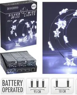 Vianočné osvetlenie Kinekus Svetlo vianočné hviezdy 20 LED studné biele, na baterky, vnútorné použitie