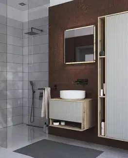 Kúpeľňový nábytok KONDELA Colos bočný regál dub artisan