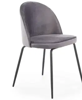 Čalúnené stoličky Stolička K314 Velvet/Kov Šedá