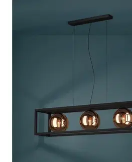 Svietidlá Eglo 390091 - Luster na lanku CORDOBA 3xE27/40W/230V medená/čierna 390091