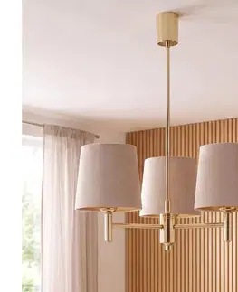 Svietidlá BRILAGI - Luster na tyči MONTE 3xE27/60W/230V béžová/zlatá 8590828053323