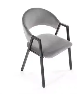 Čalúnené stoličky Stolička K473 Velvet/Kov Šedá