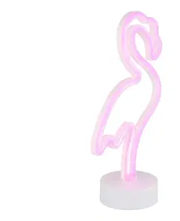 Svietidlá Globo 28064 - LED neonová stolná dekorácia FLAMINGO LED/2W/3xAA plameniak 28064