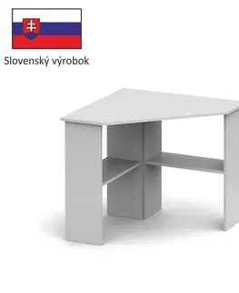 Písacie a pracovné stoly KONDELA Rony New rohový pc stolík biela
