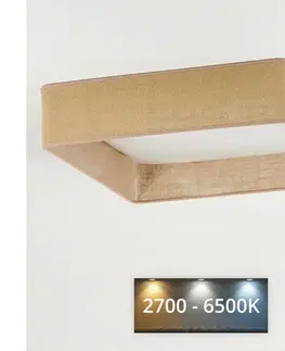 Svietidlá BRILAGI-LED Stmievateľné svietidlo VELVET SQUARE LED/36W/230V Wi‑Fi Tuya + diaľkové ovládanie hnedé
