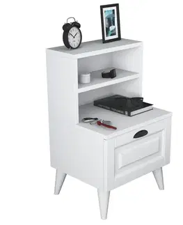 Nočné stolíky MABEL nočný stolík so zásuvkou, biela
