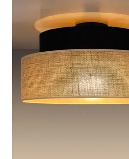 Svietidlá  Stropné svietidlo BOHO 1xE27/60W/230V pr. 40 cm čierna/béžová 0122