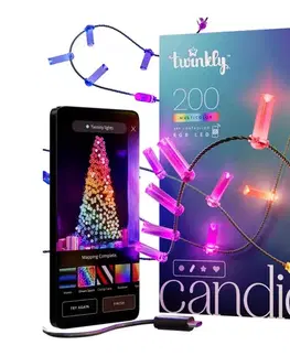 Vianočné dekorácie Twinkly TWKC200RGB-G - LED RGB stmievateľný svetelný reťazec 200xLED 14 m USB Wi-Fi TWKC200RGB-G