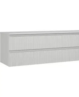 Kúpeľňový nábytok MEXEN/S - Rivel kúpeľňová skrinka pod umývadlo 160 cm s doskou, 2 zásuvky, reliéf, šedá mat 91A20-16047-2-BFFC62