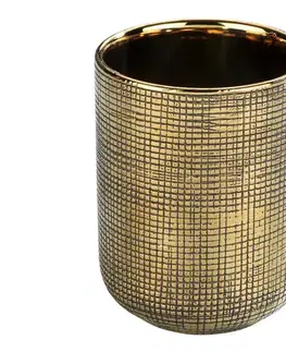 Svietidlá WENKO 24400100 - Pohárik na zubné kefky RIVARA 7,5x9,5 cm zlatý 24400100