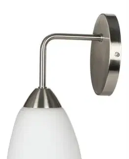 Nástenné svetlá Nástenná lampa matné niklové tienidlo zo skla 60W E27 Modus