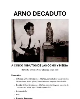 Dráma, divadelné hry, scenáre A cinco minutos de las ocho y media - Arno Decaduto