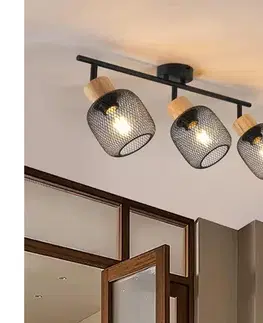 Svietidlá BRILAGI - Bodové svietidlo BASKLITE 3xE27/15W/230V drevo/čierna BRI422