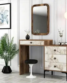Toaletné Toaletný stolík Lizbon 545 - Walnut, White