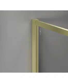 Sprchové dvere MEXEN/S - Kyoto-F Sprchová zástena WALK-IN s rámom 150 x 80, transparent 8 mm, zlato kefovaná 800-150-202-04-55-080