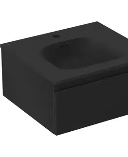 Kúpeľňový nábytok MEXEN/S - Orio kúpeľňová skrinka 50 cm s umývadlom Vela, 1 šuplík, čierna mat 91A10-05023-1-BF71-W23M71