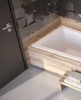 Vane BESCO - Asymetrická vaňa INTIMA SLIM - Nožičky k vani - Bez nožičiek, Rozmer vane - 160 × 90 cm, Spôsob prevedenia - Ľavé VANINTI16SLIML