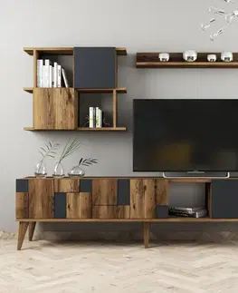 Obývacie steny TV skrinka / Obývacia stena Madrid - Anthracite