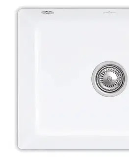 Kuchynské drezy VILLEROY & BOCH VILLEROY & BOCH - Keramický drez Subway 60 SU Stone white podstavný 545 x 440 bez excentra 331001RW
