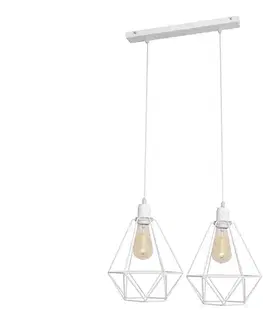 Svietidlá  Luster KARO 2xE27/15W/230V biela W-L 1311/2 WT
